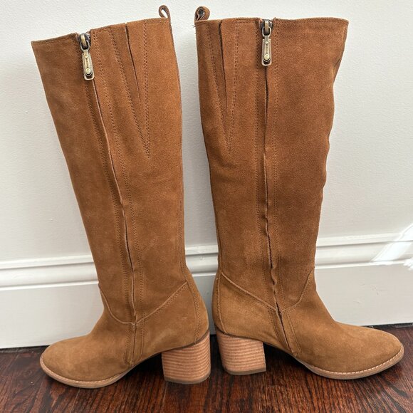 Blondo Nikki Caramel Tall Suede Waterproof Boot with 2.5" Heel, Size 7.5 - Picture 4 of 9